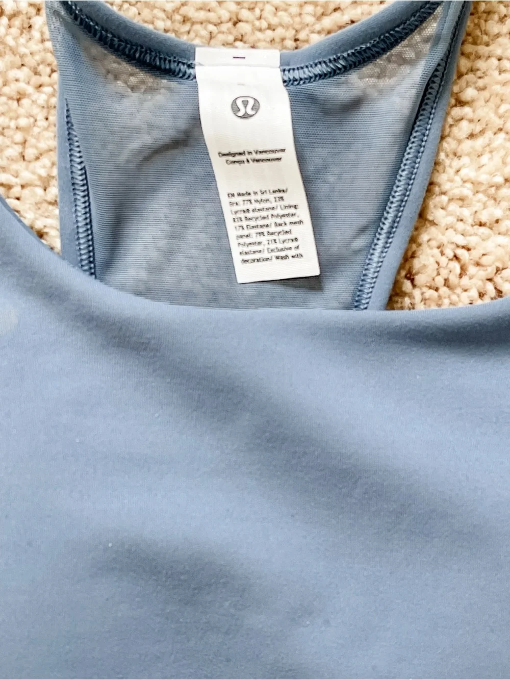 Lululemon wunder train mesh-back bra NEW with tags size 6, steel blue
